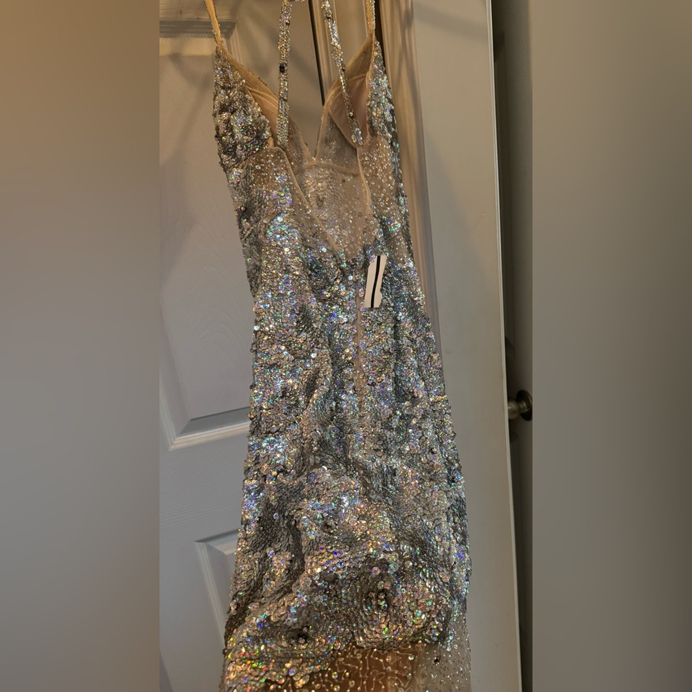 Jovani Sequined Illusion Sheath Dress NWT